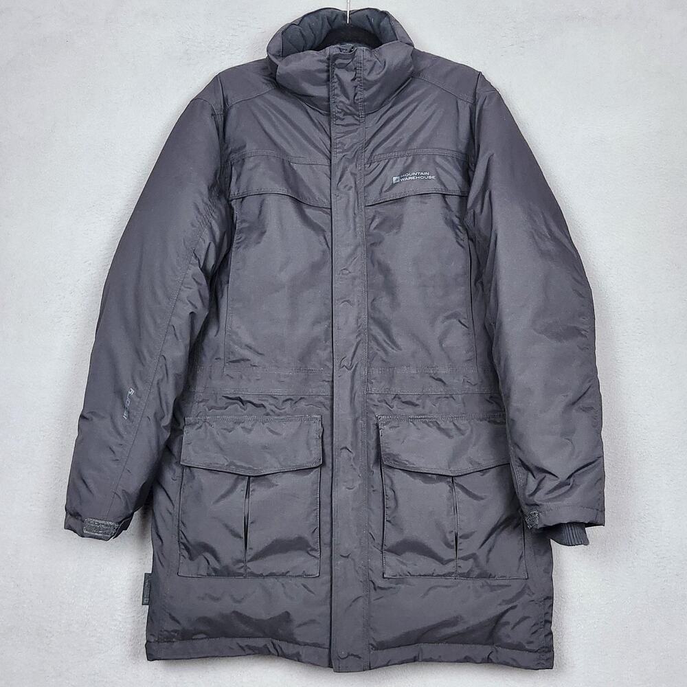 Mountain Warehouse Antarctic Down Jacket Mens Medium Black Hooded Parka Isodry